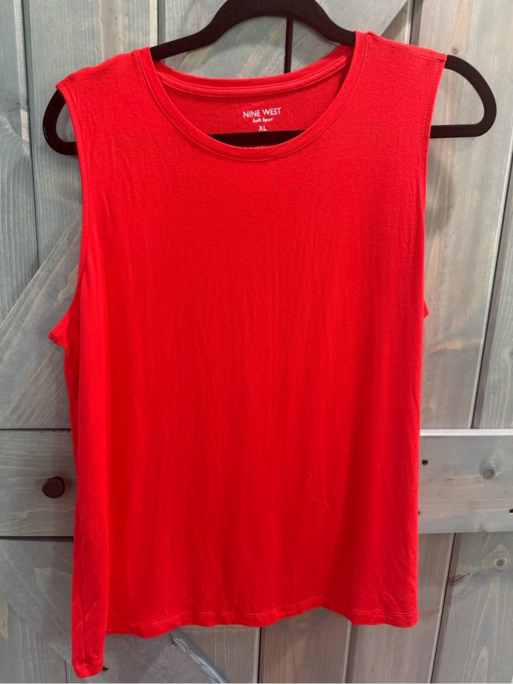 Nine West Red Soft Spun Sleeveless Tunic Top XL